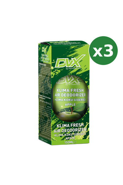 Divortex DVX by 3'lü Klima Fresh Temizleyici Klima Bombası - Yeşil Elma 3x150 ml