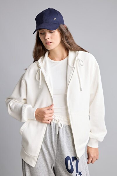 DeFacto Relax Fit Kapüşonlu Basic Kalın Fermuarlı Sweatshirt C1809AX24WN