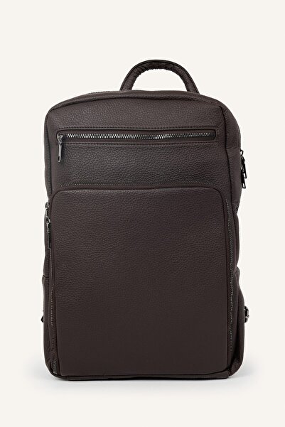 DeFacto Men's Multi-Pocket Faux Leather Backpack I7875Axns