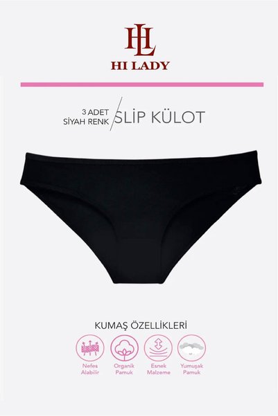Hilady 3-piece bikini Black women's panties