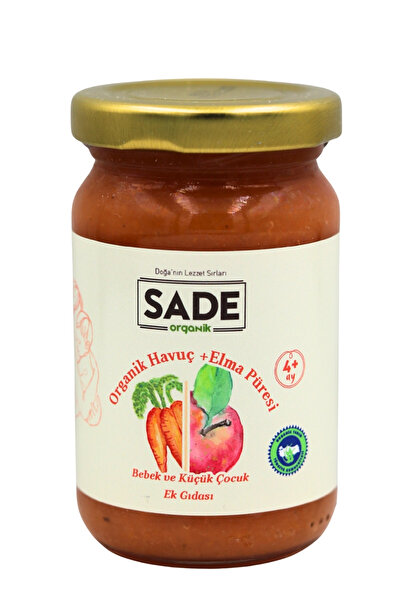 Sade Organik Organik Havuç-elma Püresi 100 gr 4 Ay