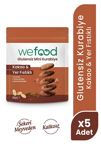 Wefood Glutensiz Mini Kurabiye Kakao & Yer Fıstıklı 60 g 5'li