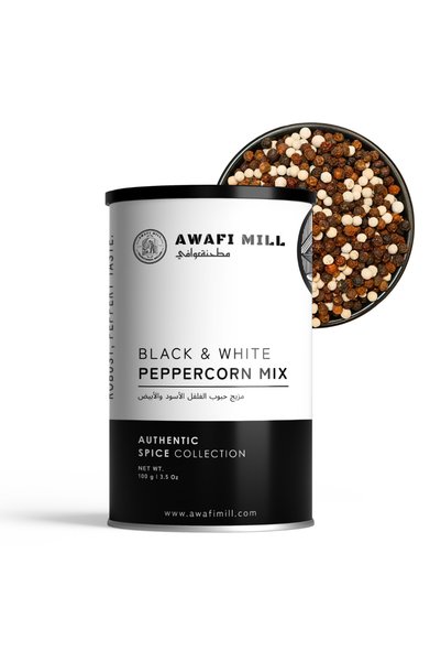 AWAFI MILL Black & White Peppercorn Mix 100 g | Two Pepper Blend | Piper nigrum