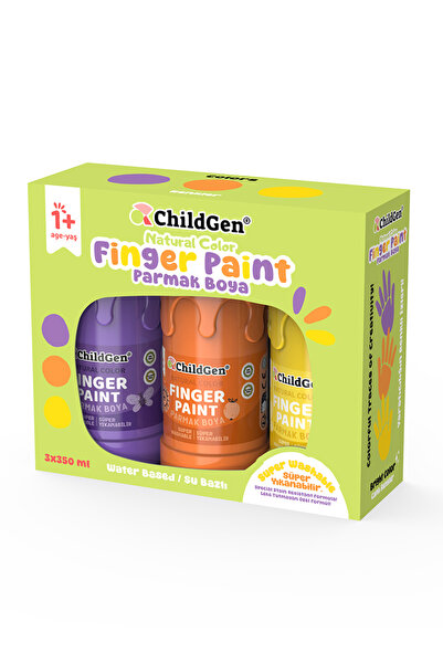 ChildGen Süper Yıkanabilir 3'Lü Parmak Boya (350 Ml X 3) 2