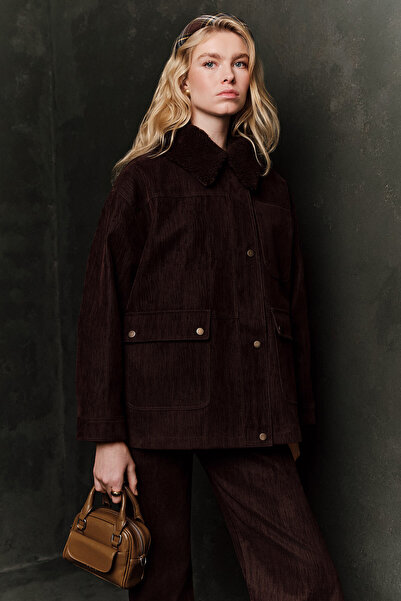 Manuka Fur-Collared Nature Jacket Brown