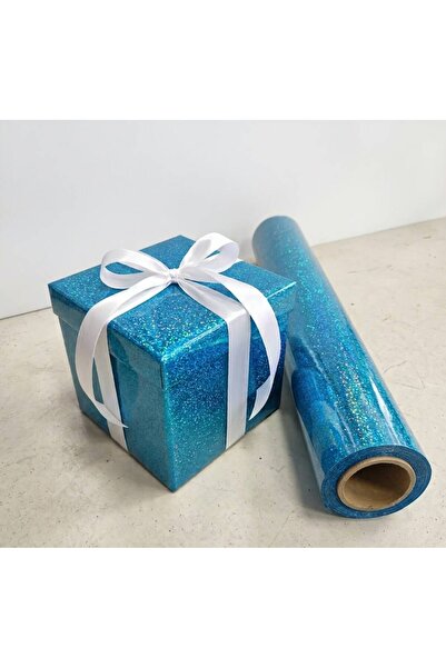 Turcoat Noktalı Mavi Hologram Yapışkanlı Folyo Avrupa 100 cm x 1 mt