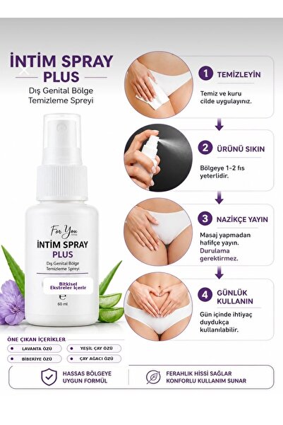 For You Gold Genital Bölge Koku, Akıntı, Kaşıntı, Mantar Gidermeye Yardımcı Florayı Dengeleyen, Intim Bakım Sprey