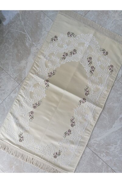 Nurka Çeyiz Floral Luxury Elegant Tapestry Prayer Rug (CREAM COLOR)
