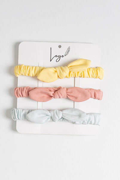 LOGO AKSESUAR Kız Bebek Çok Renkli Dantelli 3'lü Bandana Set