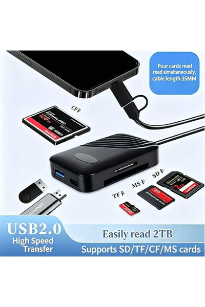Choice1 USB2.0 Charging USB 8 in 1 Smart Card Reader USB 3.0 Type-C SD Micro ...