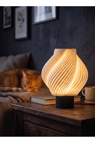Designobee Krema - Modern Abajur Masa Lambası – Ambiyans Aydınlatma , Dekorat...