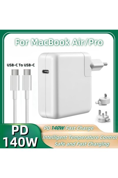 Choice3 شاحن سريع PD 140W USB-C بقابس أوروبي PD-140W-EU لأجهزة ماك بوك اير/بر...