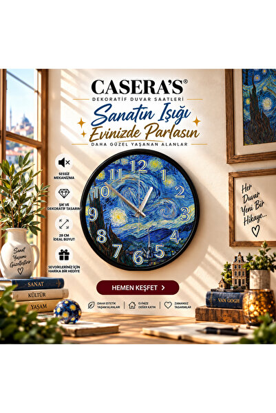 casera's accessories luxury design Van Gogh Yıldızlı Gece Tasarımlı Dekoratif...