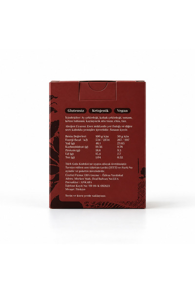 Era Gurme Ketojenik Tohumlu Kraker 50 g - Glutensiz Vegan Protein Kaynağı
