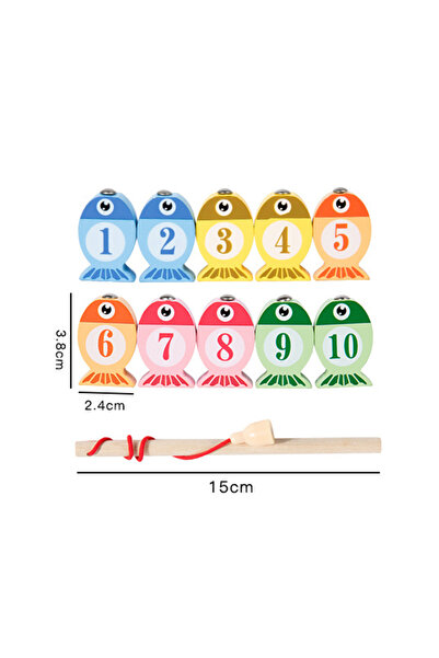 Choice number Kids Wooden Fishing Game Toys Gifts Early Education Alphabet Nu...