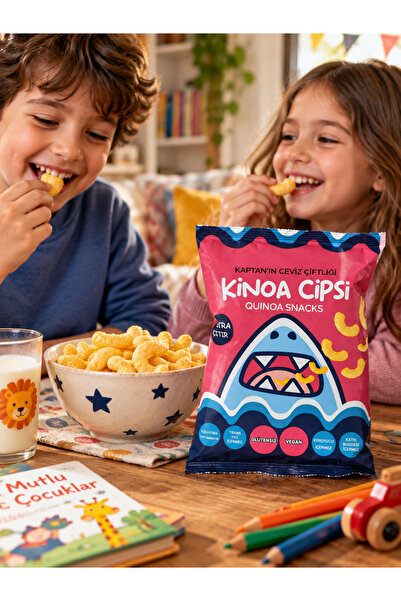 Kaptan`ın Ceviz Çiftliği Extra Çıtır Glütensiz Vegan Kinoa Cipsi | Sağlıklı Atıştırmalık 35 g