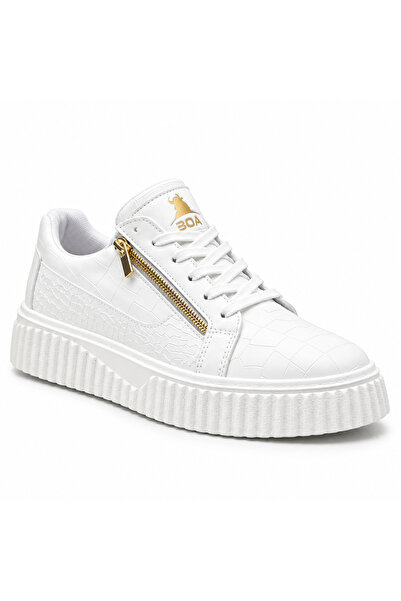 BESKAR Snr 308 White Men's Sneaker - Full White Sole and Upper, Smooth Synthe...