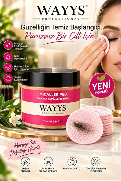 WAYYS professional MAKYAJ TEMİZLEME PEDİ İLE KOLAY TEMİZLİK