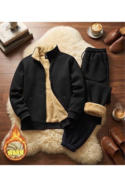 JANTIL MODA Premium Unisex Ultra Sıcak Tutan Şardonlu Peluş İç Astarlı Alt-Üs...