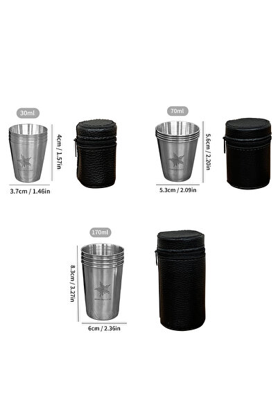 WORTHBUY 12 Cups Outdoor Practical Travel Stainless Steel Cups With Bag Porta...