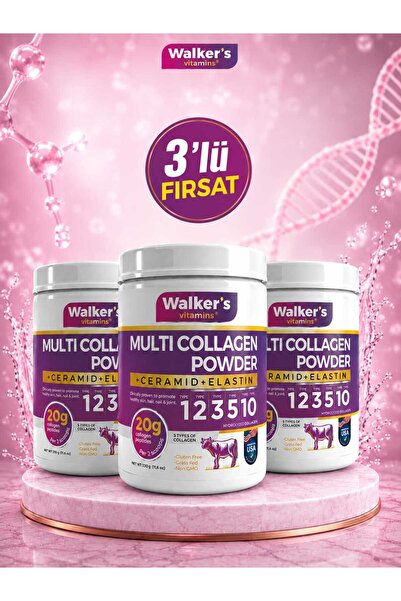 Walker's Vitamins Walker`s %100 Saf ve Doğal Ceramide, Elastin, Cranberry, iç...