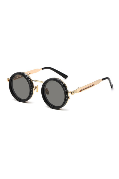 choice2 gold black Polarized Round Sunglasses Men ND9 Adjustable Dimming Sun ...