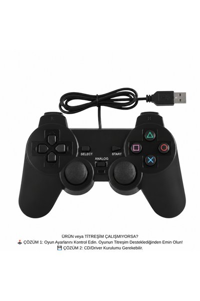 Genel Markalar Çift Titreşimli (Double Vibration) USB PC Gamepad Joystick