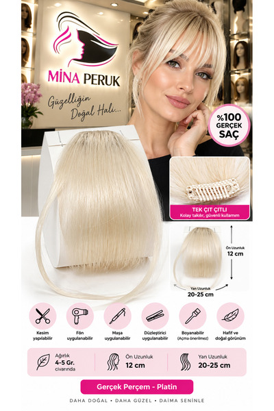 Mina Peruk Gerçek Perçem - Platin