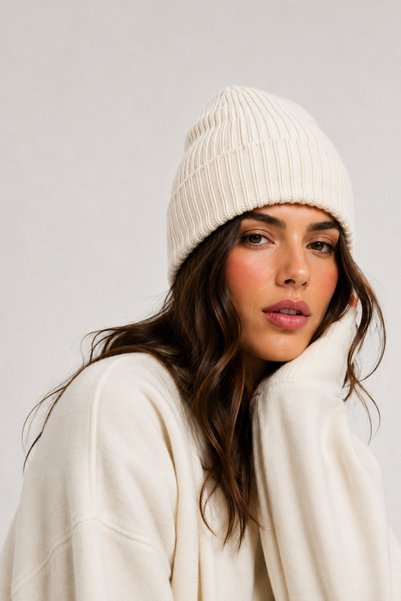 Adalua Wool Beret Women Men Unisex Winter Hat White