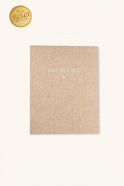 JoZip Keten Kapaklı Defter A5 Beige Silver