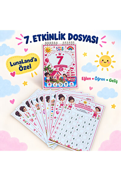 Aktivite Seti - 7 Rakamı & Pembe Renk Zihinsel Gelişim Aktivite Seti