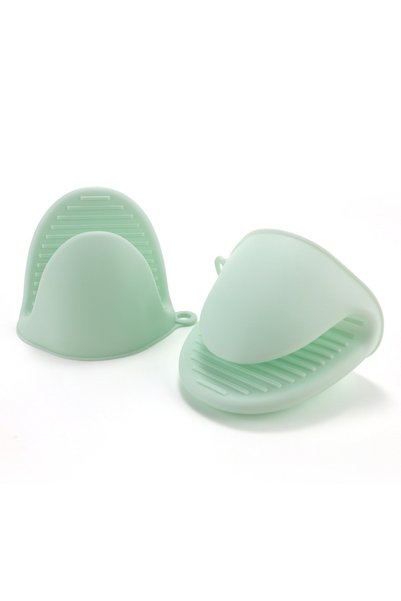 Choice Green 2pcs Oven Mitts Silicone Heat Resistant Pinch Mitts Anti Scaldin...