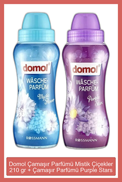 DOMOL Çamaşır Parfümü Mistik Çiçekler 210 gr + Çamaşır Parfümü Purple Stars 2...