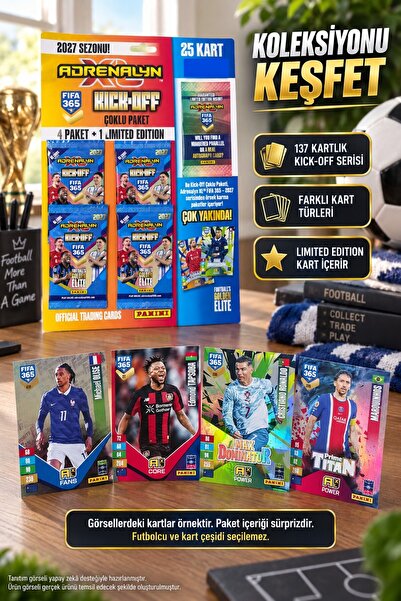 TOYFEST Panini Fifa 365 2027 Adrenalyn XL Kick-Off Football Player Card 4 Pac...