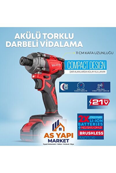 AKÜ.TORK DARBELİ VİDALAMA 11cm21V 350N