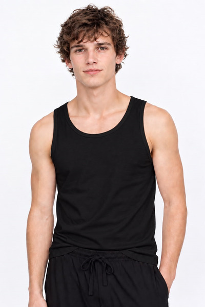 TURAY Premium Soft Basic 100% Cotton Combed Black Men's Undershirt 6-Pack