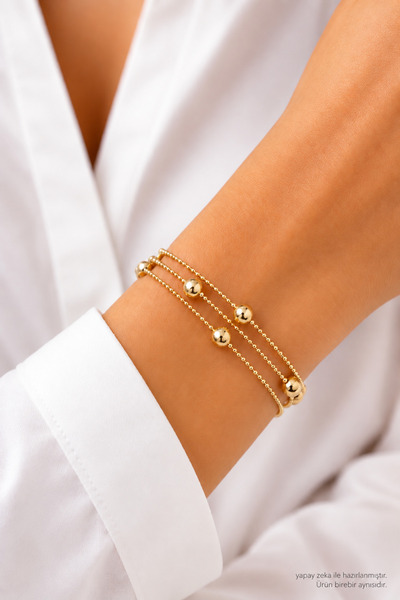 Homies Altın Renk Kadın Bileklik - 14K Gold PVD Kaplama - Şık Tasarım
