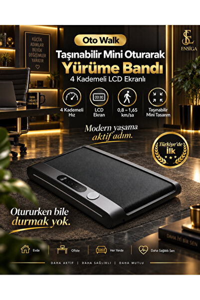 EN SİGA Business Oturarak Mini Yürüme Bandı Ayak ve Bacak Egzersiz Cihazı 4 Kademeli LCD Ekranlı Uzaktan Kumandalı Masa Altı Ev Ofis