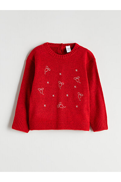LC Waikiki Two Mt Shop Quality Lcw Kids Red Oval Collar Long Sleeve Girls' Sw...