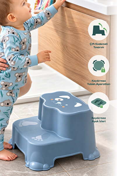 Wumboo Kaydırmaz Çocuk Basamağı - Çift Katlı Banyo Merdiven Yükseltici Bebek ...