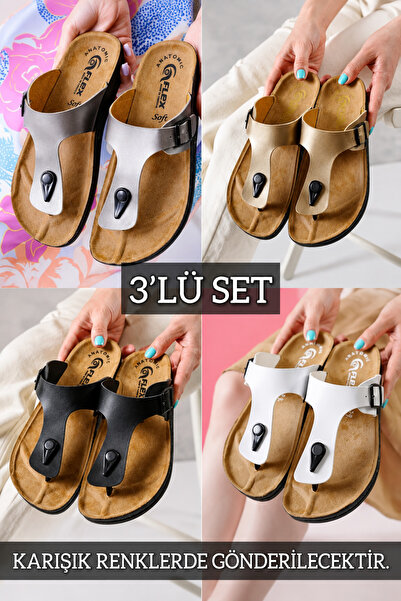 Slipcat 3-Piece Women's Non-Slip Street Beach Bathroom Summer Casual Slippers