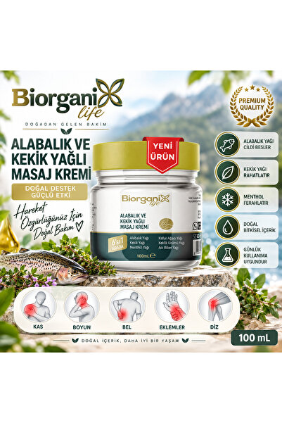 BiorganixLife Alabalık Ve Kekik Yağlı Masaj Kremi 100 ML