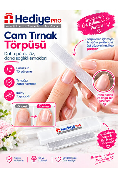 Hediyepro Cam Tırnak Törpü Makinesi Nano Özellikli Parlatma Manikür Pedikür