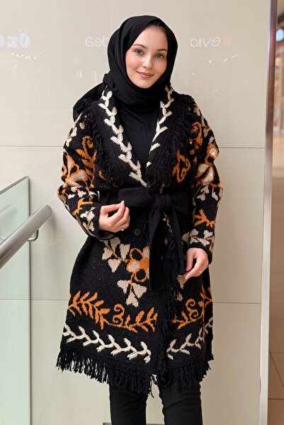 Ghisa Tassel Detailed Patterned Knitwear Cardigan