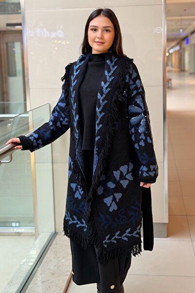 Ghisa Tassel Detailed Patterned Knitwear Cardigan