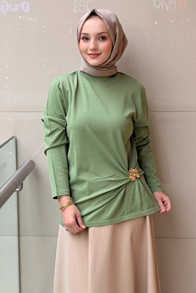 Ghisa Beli Buckle Belted Gathered Tunic
