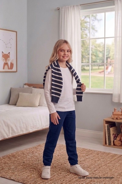 VİP BERA TEKSTİL Okul Ve Gündelik Kız-Erkek Çocuk Lacivert Kışlık 3 İplik İçi...