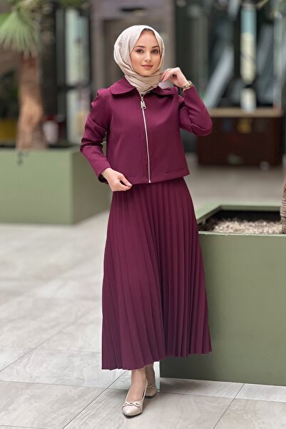 Nuss Bober Jacket Pleated Skirt Set