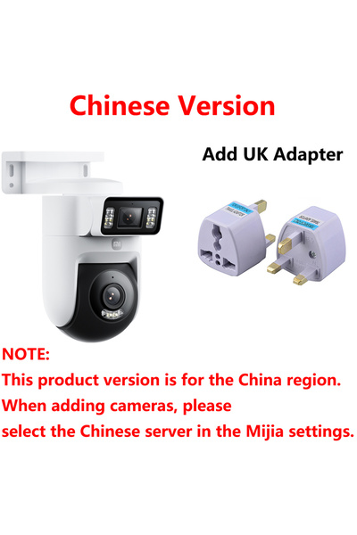 Choice1 XIAOMI Add UK Adapter New Xiaomi Outdoor Camera 4 Dual Lens 5MP 3K HD...