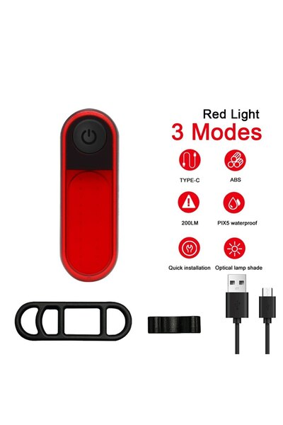 Choice ضوء خلفي للدراجة قابل لإعادة الشحن عبر USB، 5 أوضاع إضاءة، مقاوم للماء...